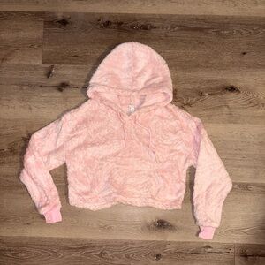 Forever 21 cropped Sherpa hoodie NWOT